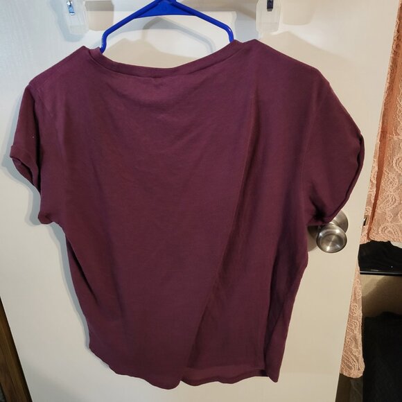 BURGUNDY VICTORIAS SECRET PINK T-SHIRT SZ L - Picture 2 of 4